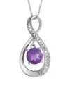 Gemstones 14k 0.03 Ct. Tw. Diamond & Amethyst Pendant Necklace