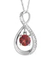 Gemstones 14k 0.03 Ct. Tw. Diamond & Garnet Pendant Necklace