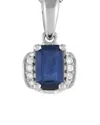 Gemstones 14k 0.03 Ct. Tw. Diamond & Sapphire Pendant Necklace