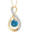 Gemstones 14k 0.03 Ct. Tw. Diamond & Topaz Pendant Necklace