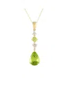 Gemstones 14k 0.05 Ct. Tw. Diamond & Peridot Pendant Necklace