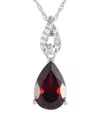 Gemstones 14k 0.06 Ct. Tw. Diamond & Garnet Necklace
