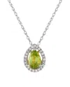 Gemstones 14k 0.07 Ct. Tw. Diamond & Peridot Necklace