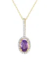 Gemstones 14k 0.09 Ct. Tw. Diamond & Amethyst Pendant Necklace
