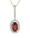 Gemstones 14k 0.09 Ct. Tw. Diamond & Garnet Pendant Necklace