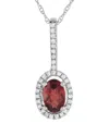 Gemstones 14k 0.09 Ct. Tw. Diamond & Garnet Pendant Necklace