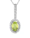 Gemstones 14k 0.09 Ct. Tw. Diamond & Peridot Pendant Necklace