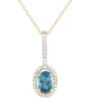 Gemstones 14k 0.09 Ct. Tw. Diamond & Topaz Pendant Necklace