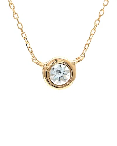 Gemstones 14k 0.10 Ct. Tw. Aquamarine Necklace In Gold
