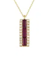 Gemstones 14k 0.10 Ct. Tw. Diamond & Ruby Pendant Necklace