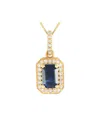 Gemstones 14k 0.10 Ct. Tw. Diamond & Sapphire Pendant Necklace