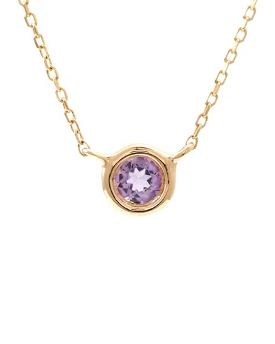 Gemstones 14k 0.11 Ct. Tw. Amethyst Necklace In Purple
