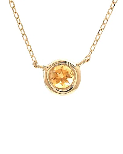 Gemstones 14k 0.11 Ct. Tw. Citrine Necklace In Gold