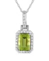 Gemstones 14k 0.12 Ct. Tw. Diamond & Peridot Necklace