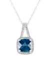 Gemstones 14k 0.12 Ct. Tw. Diamond & Topaz Necklace