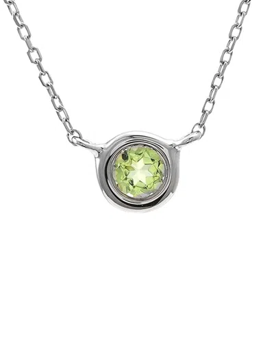 Gemstones 14k 0.12 Ct. Tw. Peridot Necklace In Green