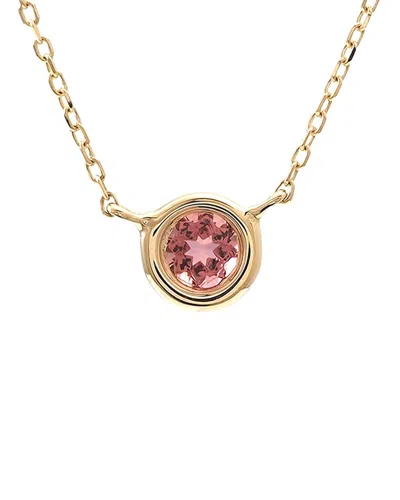 Gemstones 14k 0.12 Ct. Tw. Pink Tourmaline Necklace In Gold