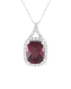 Gemstones 14k 0.13 Ct. Tw. Diamond & Garnet Pendant Necklace