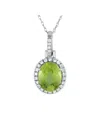 Gemstones 14k 0.13 Ct. Tw. Diamond & Peridot Pendant Necklace