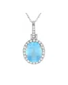 Gemstones 14k 0.13 Ct. Tw. Diamond & Topaz Pendant Necklace