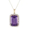 Gemstones 14k 0.20 Ct. Tw. Diamond & Amethyst Pendant Necklace