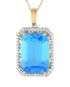 Gemstones 14k 0.20 Ct. Tw. Diamond & Topaz Necklace