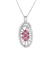 Gemstones 14k 0.22 Ct. Tw. Diamond & Ruby Necklace