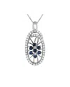 Gemstones 14k 0.22 Ct. Tw. Diamond & Sapphire Necklace