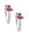 Gemstones 14k 0.23 Ct. Tw. Diamond & Ruby Earrings