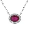 Gemstones 14k 0.24 Ct. Tw. Diamond & Ruby Necklace
