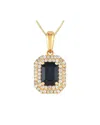 Gemstones 14k 0.24 Ct. Tw. Diamond & Sapphire Pendant Necklace