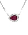 Gemstones 14k 0.25 Ct. Tw. Diamond & Ruby Necklace