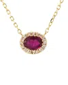 Gemstones 14k 0.25 Ct. Tw. Diamond & Ruby Necklace