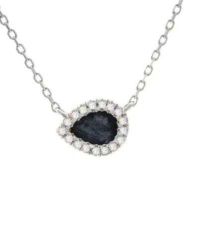 Gemstones 14k 0.27 Ct. Tw. Diamond & Sapphire Necklace In Blue