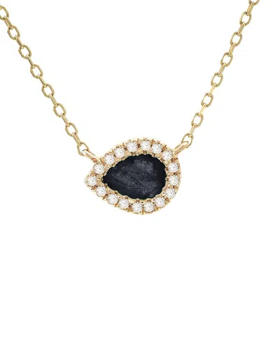 GEMSTONES 14K 0.27 CT. TW. DIAMOND & SAPPHIRE NECKLACE