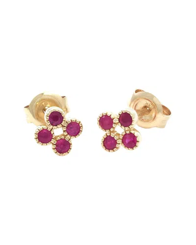 GEMSTONES 14K 0.30 CT. TW. RUBY EARRINGS