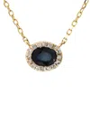 Gemstones 14k 0.33 Ct. Tw. Diamond & Sapphire Necklace