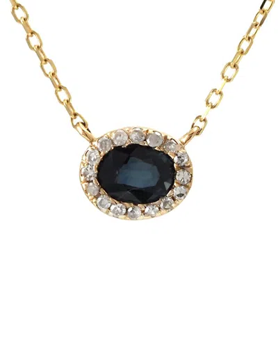 Gemstones 14k 0.33 Ct. Tw. Diamond & Sapphire Necklace In Gold