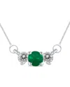 Gemstones 14k 0.35 Ct. Tw. Diamond & Emerald Necklace