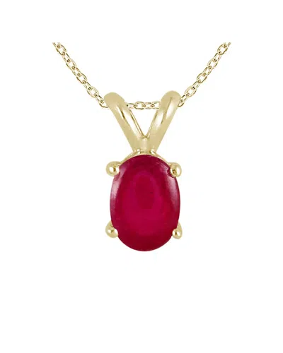Gemstones 14k 0.46 Ct. Tw. Ruby Necklace In Red