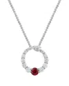 Gemstones 14k 0.47 Ct. Tw. Diamond & Ruby Pendant Necklace