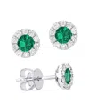 Gemstones 14k 0.52 Ct. Tw. Diamond & Emerald Studs