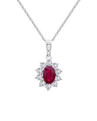 Gemstones 14k 0.54 Ct. Tw. Ruby Pendant Necklace Pendant In Metallic