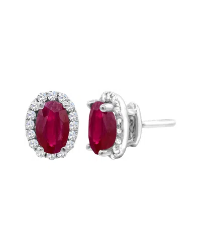 Gemstones 14k 0.60 Ct. Tw. Ruby Stud Earrings In Red