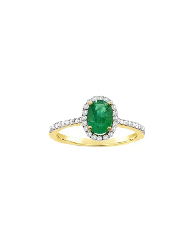 Gemstones 14k 0.72 Ct. Tw. Emerald Statement Ring In Green