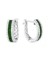 Gemstones 14k 0.79 Ct. Tw. Diamond & Emerald Hoops