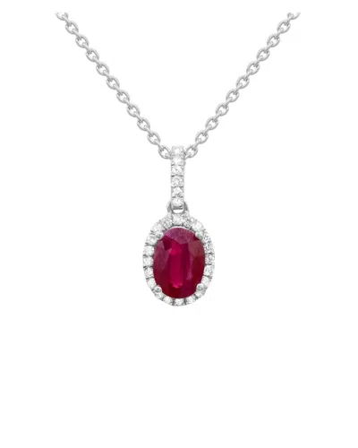 Gemstones 14k 0.86 Ct. Tw. Ruby Pendant Necklace Pendant In Metallic