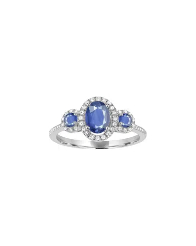 Gemstones 14k 0.90 Ct. Tw. Sapphire Statement Ring In Blue