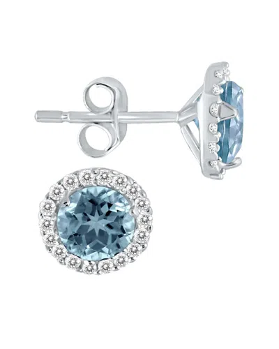Gemstones 14k 0.91 Ct. Tw. Diamond & Aquamarine Earrings