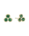 Gemstones 14k 0.92 Ct. Tw. Diamond & Emerald Flower Studs